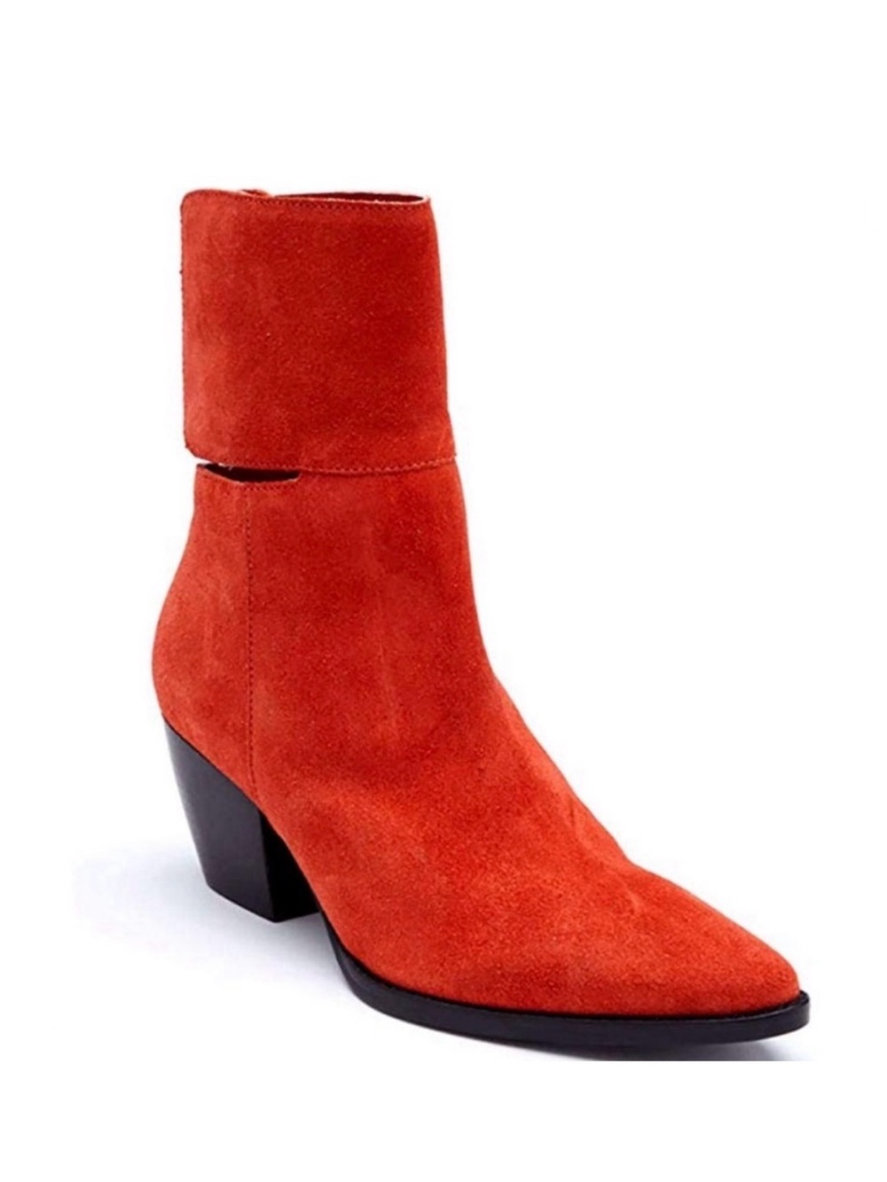 Matisse red Orange Suede Pointed Toe Ankle Boots